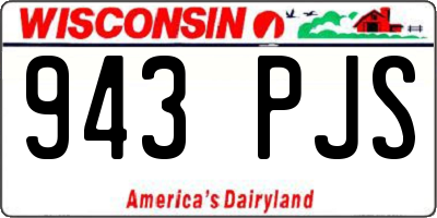 WI license plate 943PJS