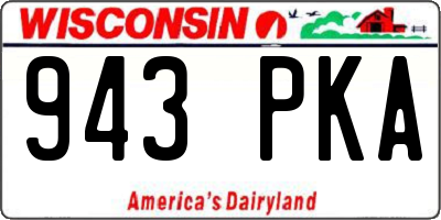 WI license plate 943PKA