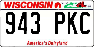 WI license plate 943PKC