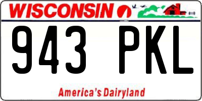WI license plate 943PKL