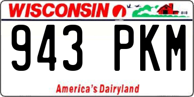 WI license plate 943PKM