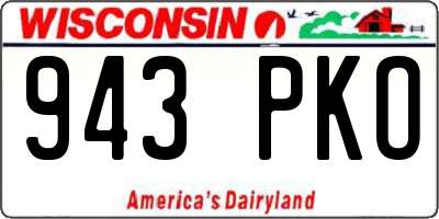 WI license plate 943PKO