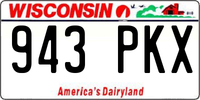 WI license plate 943PKX