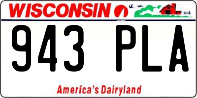 WI license plate 943PLA