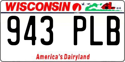 WI license plate 943PLB