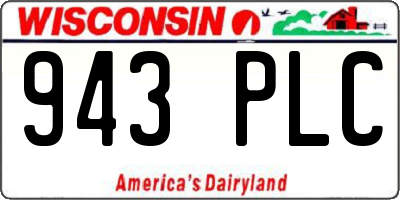 WI license plate 943PLC