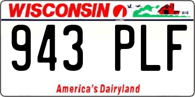 WI license plate 943PLF