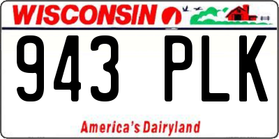 WI license plate 943PLK