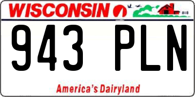 WI license plate 943PLN
