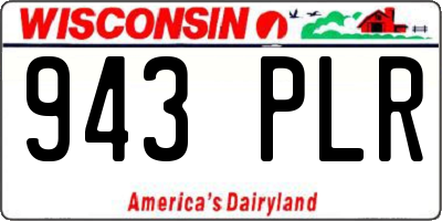 WI license plate 943PLR