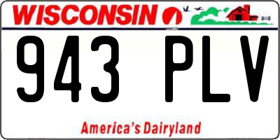 WI license plate 943PLV