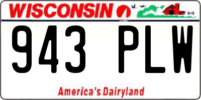 WI license plate 943PLW