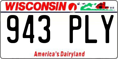 WI license plate 943PLY