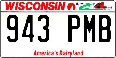 WI license plate 943PMB