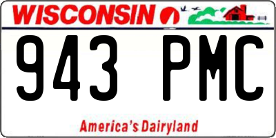 WI license plate 943PMC