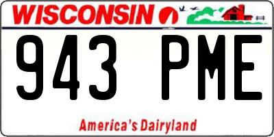 WI license plate 943PME