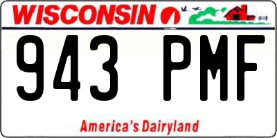 WI license plate 943PMF