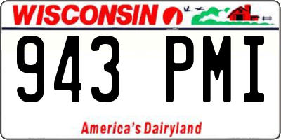 WI license plate 943PMI