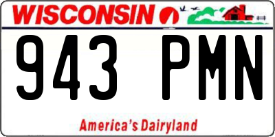 WI license plate 943PMN