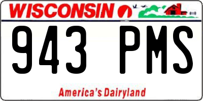 WI license plate 943PMS