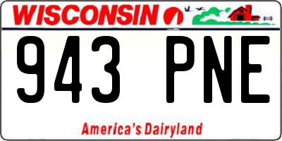 WI license plate 943PNE