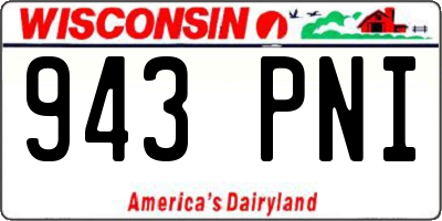 WI license plate 943PNI