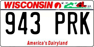 WI license plate 943PRK