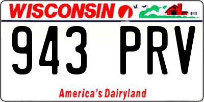 WI license plate 943PRV