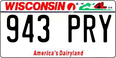 WI license plate 943PRY