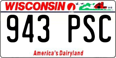 WI license plate 943PSC