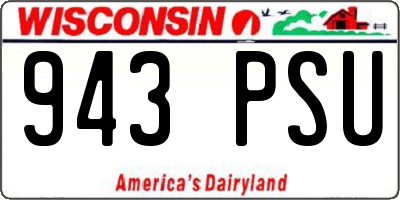 WI license plate 943PSU