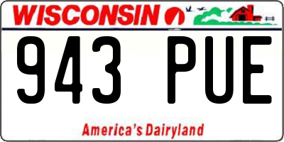 WI license plate 943PUE