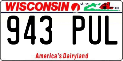WI license plate 943PUL