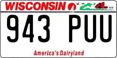 WI license plate 943PUU