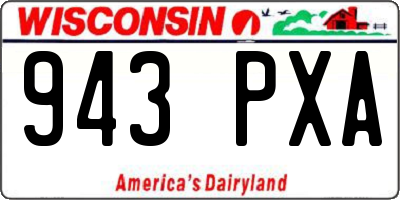 WI license plate 943PXA