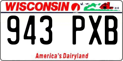 WI license plate 943PXB