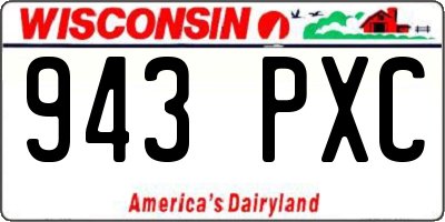 WI license plate 943PXC