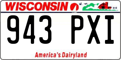 WI license plate 943PXI