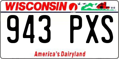 WI license plate 943PXS