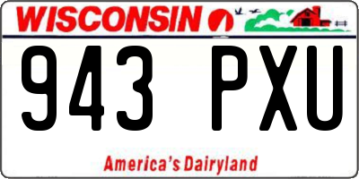 WI license plate 943PXU