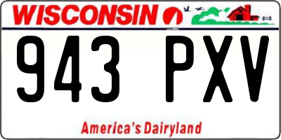 WI license plate 943PXV