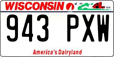 WI license plate 943PXW