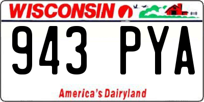 WI license plate 943PYA