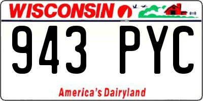WI license plate 943PYC