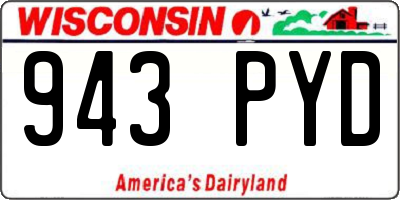WI license plate 943PYD