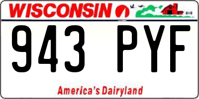 WI license plate 943PYF