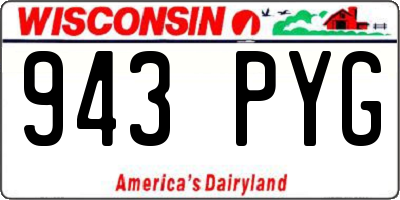 WI license plate 943PYG