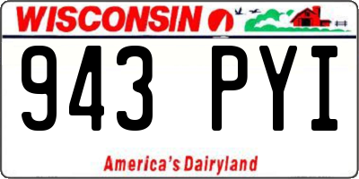 WI license plate 943PYI