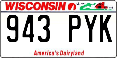 WI license plate 943PYK