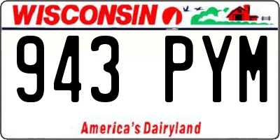 WI license plate 943PYM